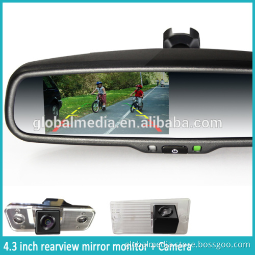 Car interior rear view mirror monitor with digital compass & temperature